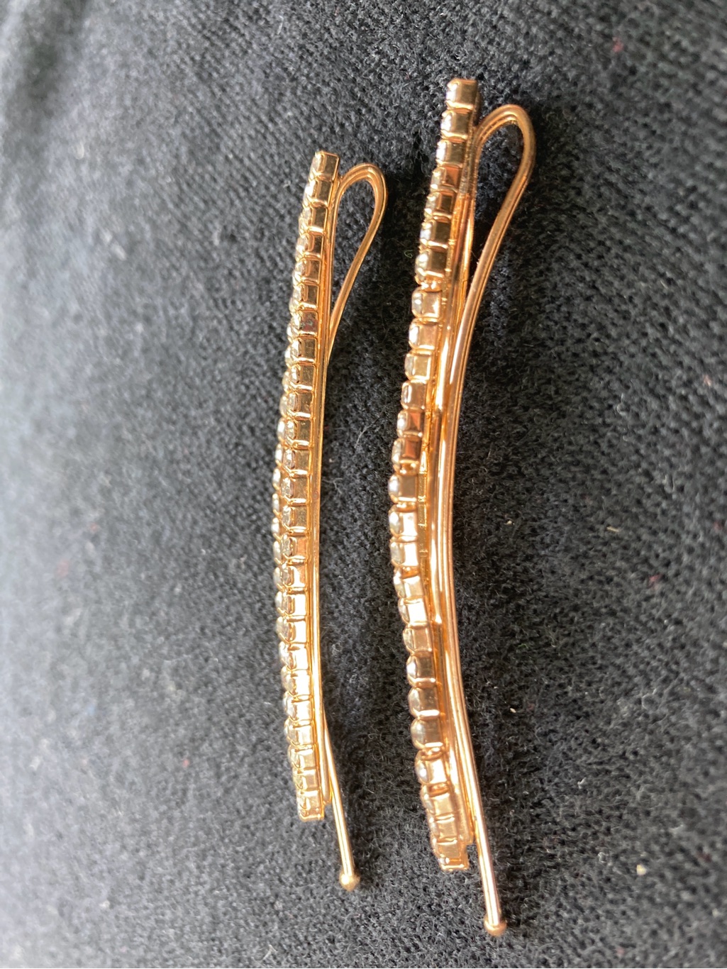 Gold Crystal Hair Clip Set - Sparkling Gold Tones — image 2 of 8